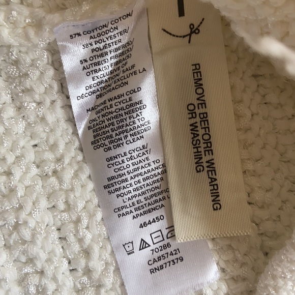 Ann Taylor white cardigan with fringe detail - Picture 5 of 5